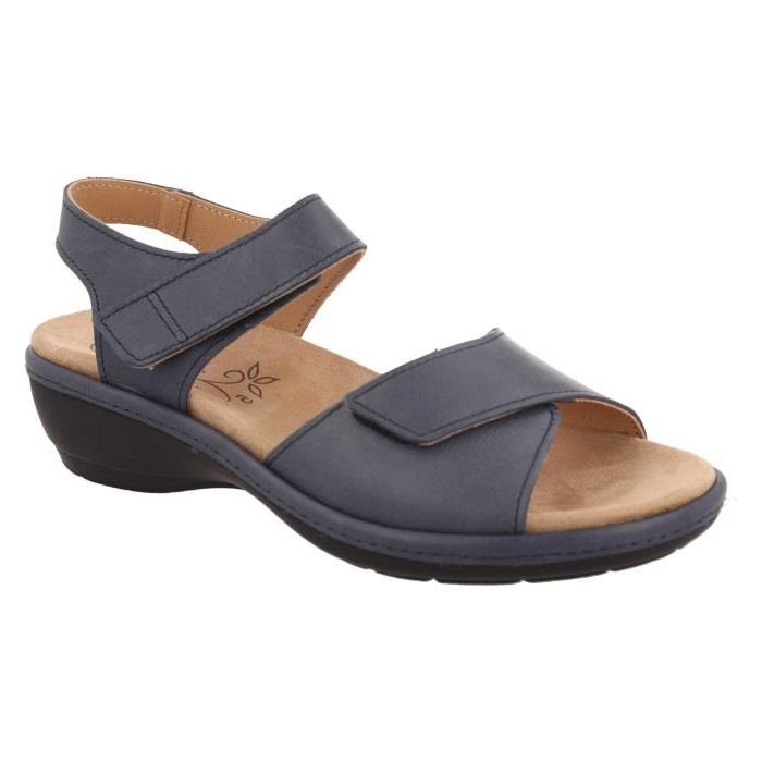 Women's Wide Fit DB Saxifrage Sandals in Black Leather - Image 1