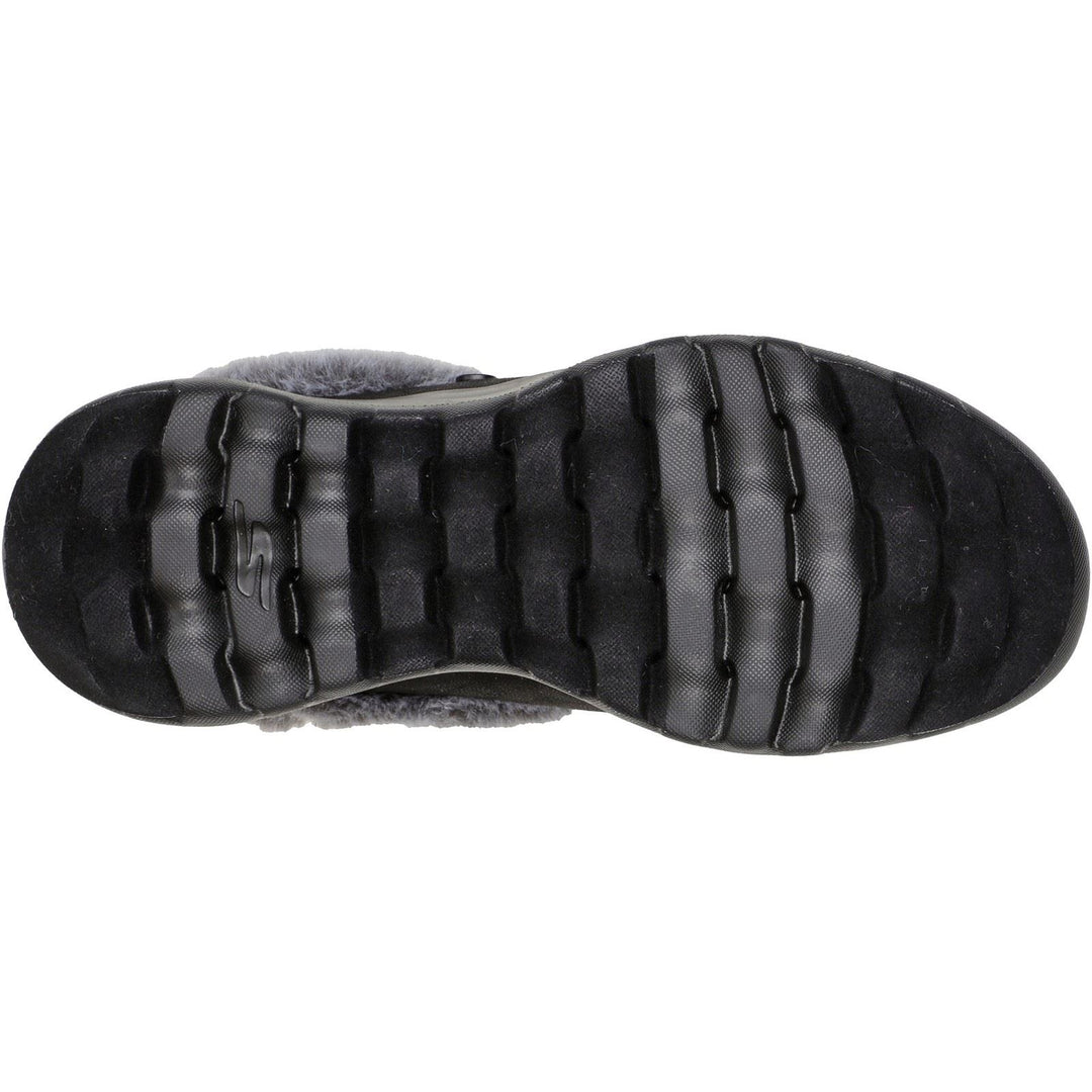 Women's Wide Fit Skechers 175254 Go Lounge On The Go Joy Gratify Shoes in Black/Grey - Image 6