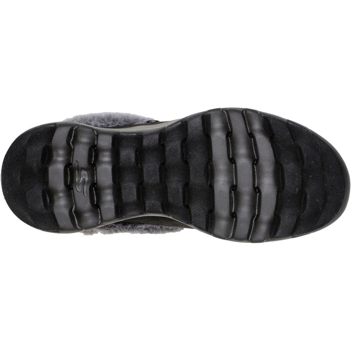 Women's Wide Fit Skechers 175254 Go Lounge On The Go Joy Gratify Shoes in Black/Grey - Image 1