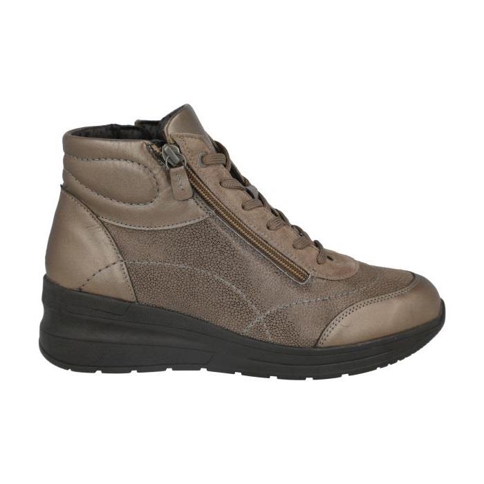 Women's Wide Fit DB Antelope Boots in Black Lea / Stretch Textile - Image 5