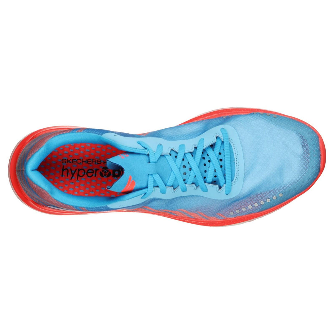 Men's Wide Fit Skechers Go Run Razor Excess Sports Trainers in Blue/Coral - Image 5