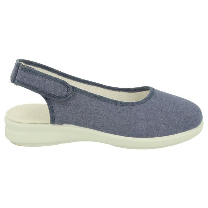 Women's Wide Fit DB Madonna Shoes in Denim Blue Textile - Image 1