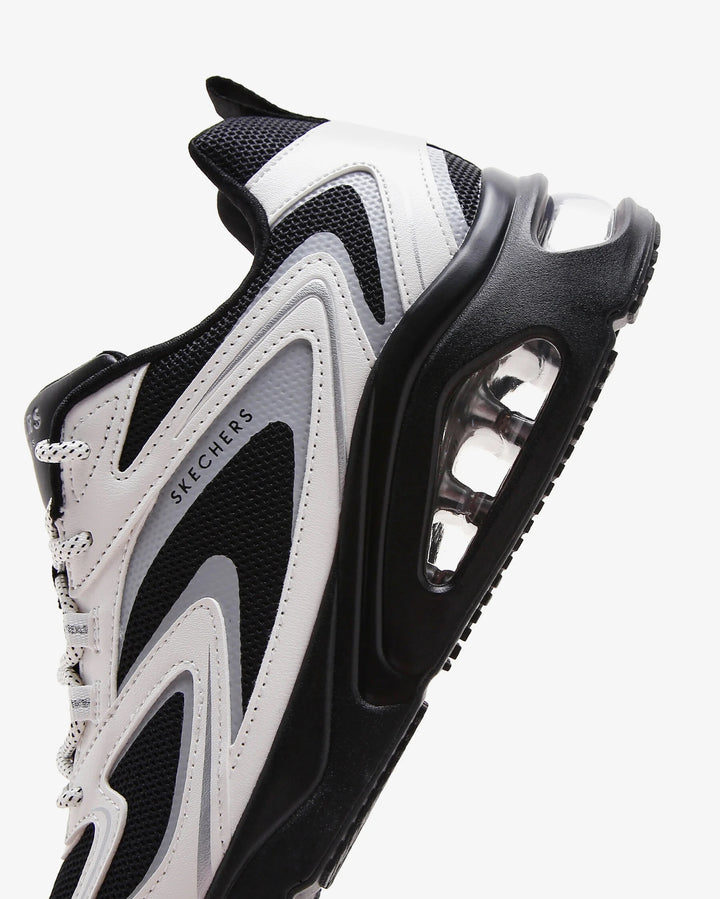 Women's Wide Fit Skechers 177424 Tres Air Uno Street Fl Air Trainers in Black/White - Image 1