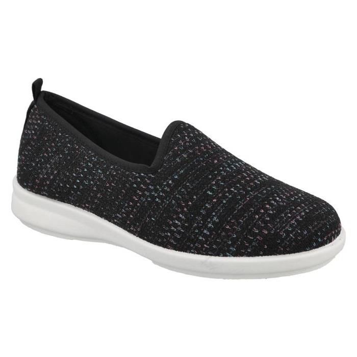 Women's Wide Fit DB Greta Canvas Shoes in Black - Image 1