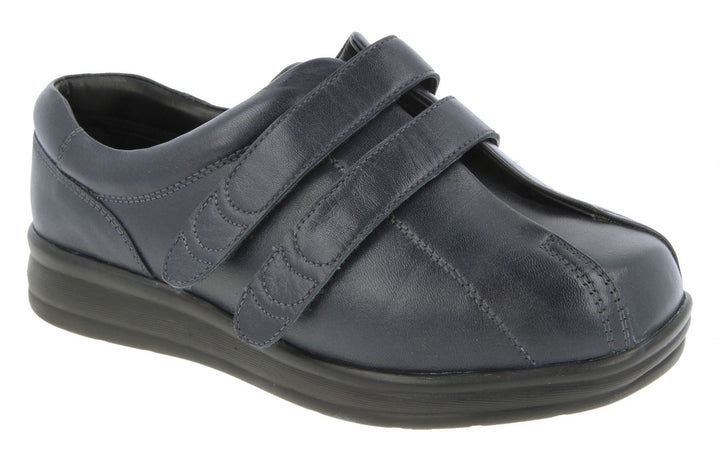 Womens Wide Fit DB Serena Shoes in Black Leather - Image 1