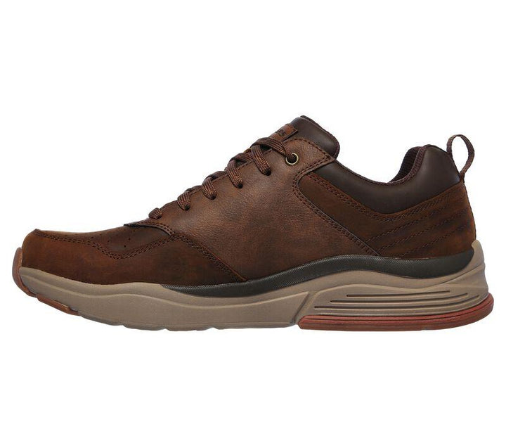 Men's Wide Relaxed Fit Skechers 66204 Benago Street Wear Treno Walking Trainers - Dark Brown in Dark Brown - Image 1