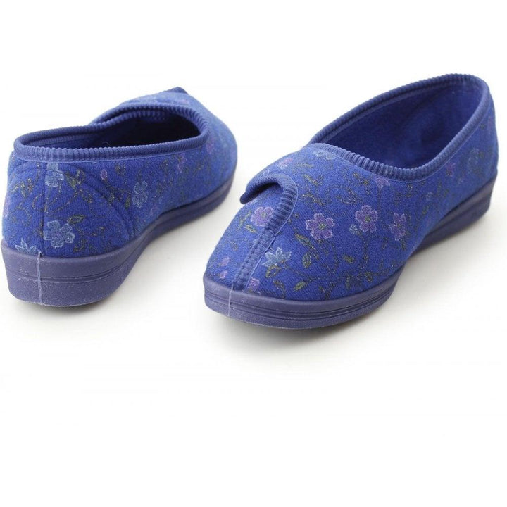 Women's Wide Fit Comfylux LS442C Diana Slippers in Blue Floral - Image 1