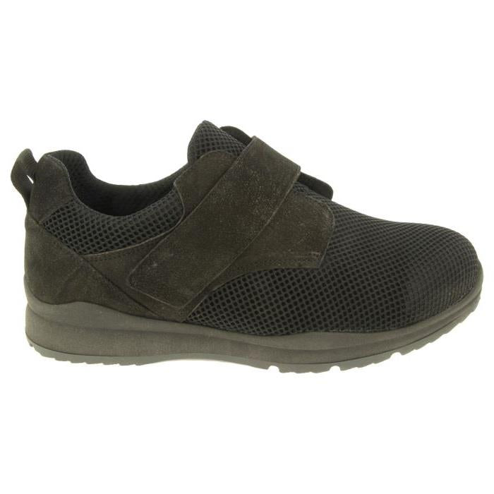 Men's Wide Fit DB Andy Canvas Shoes in Black Mesh Tex / Nubuck - Image 1