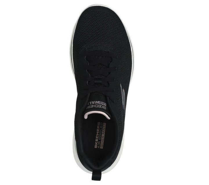 Women's Wide Fit Skechers 125207 Go Walk 7 Clear Path Trainers in Black/Pink - Image 1