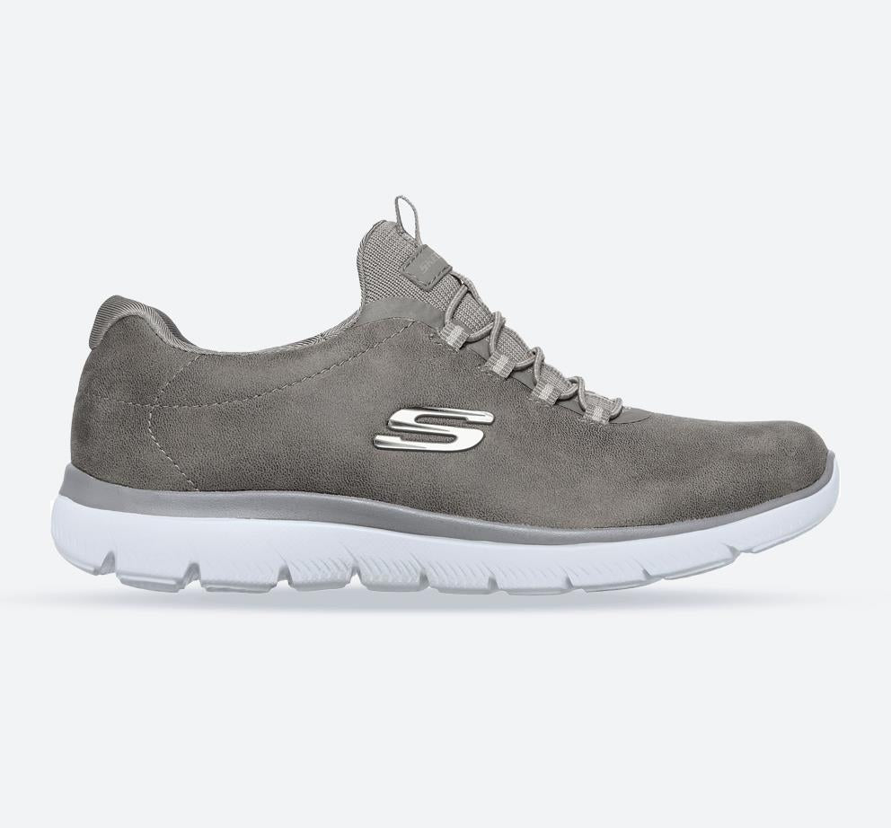 Women's Wide Fit Skechers 149200 Summits - Oh So Smooth Trainers in Dark Taupe - Image 1