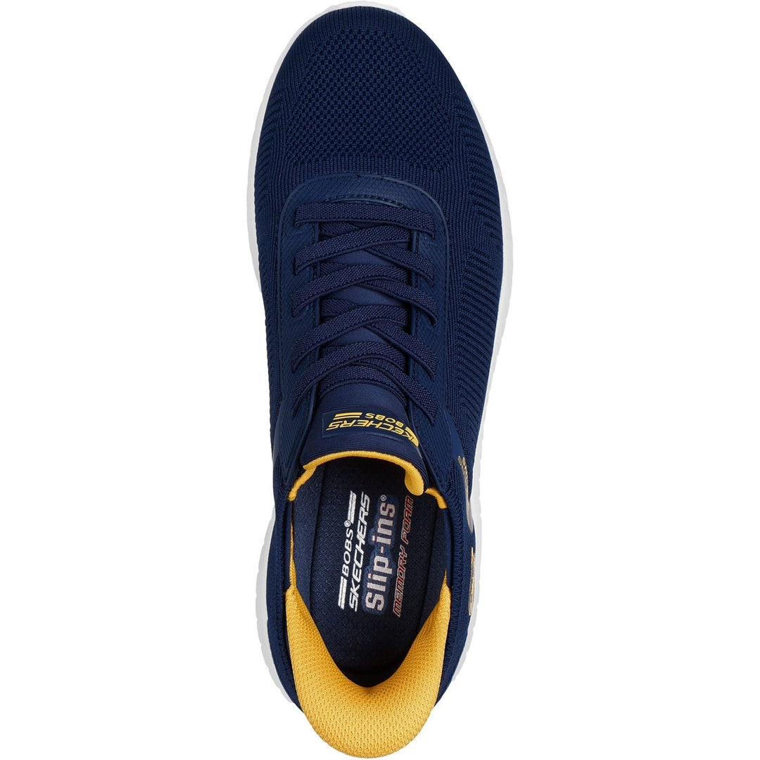 Men's Wide Fit Skechers 118312 Slip-ins Bobs Sport Squad Chaos Solid Step Trainers in Navy - Image 5