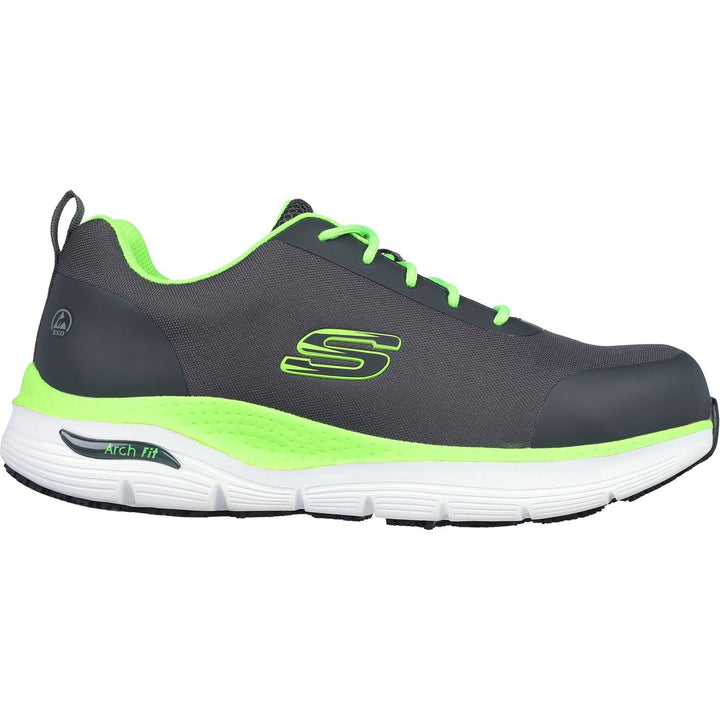 Men's Wide Fit Skechers 200086EC Arch Fit Ringstap Safety Trainers in Black - Image 1