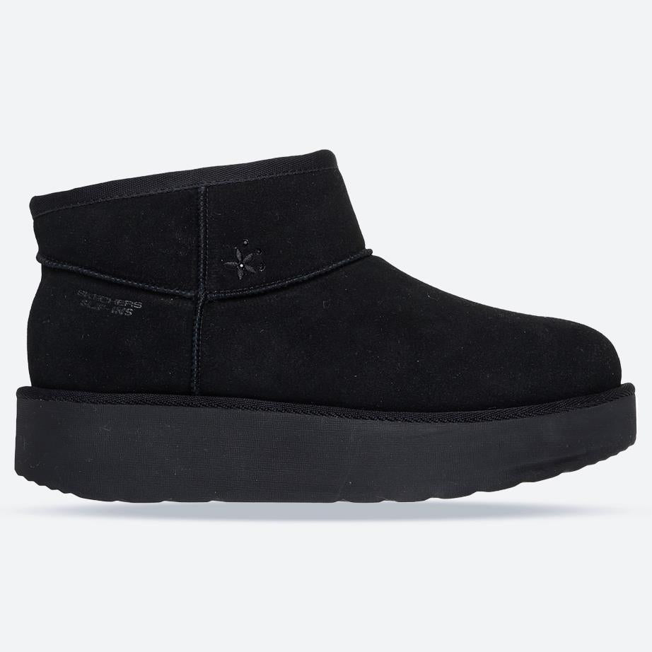 Women's Wide Fit Skechers 169143 Slip-ins Keep Cozy Boots in Black - Image 1