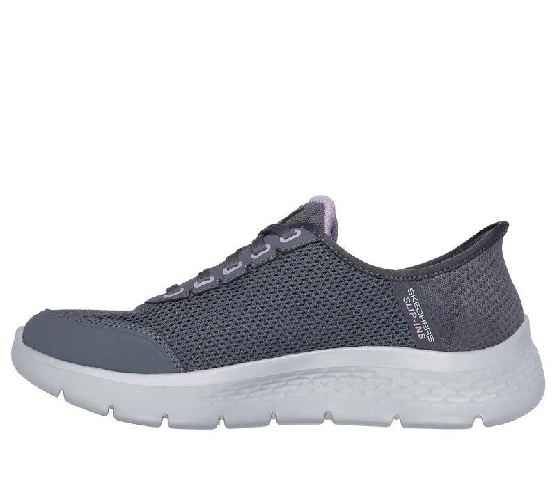 Women's Wide Fit Skechers 124846 Go Walk Flex Clear Creek Trainers in Black/Mauve - Image 9