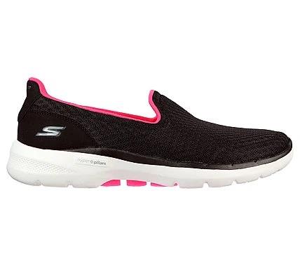 Womens Wide Fit Skechers 124508W Go Walk Trainers in Black - Image 1