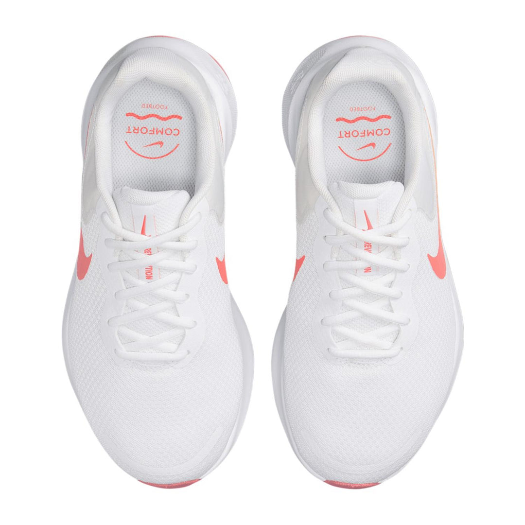 Women's Wide Fit Nike FZ6829-100 Revolution 7 Running Trainers in White/Magic - Image 7