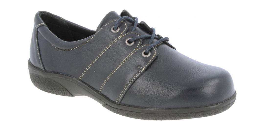 Womens Wide Fit DB Swan Shoes in Black Leather - Image 7