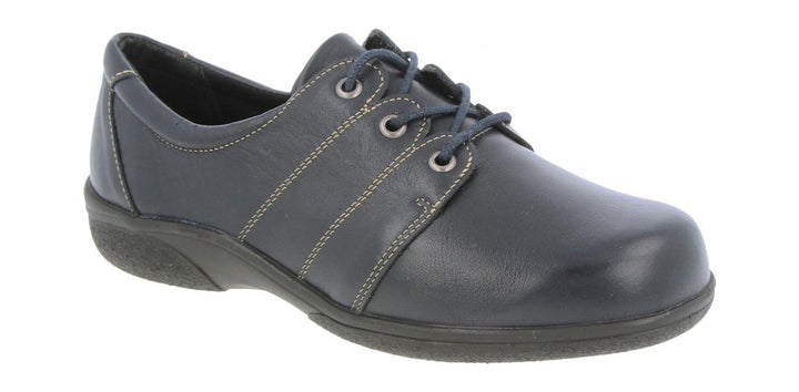 Womens Wide Fit DB Swan Shoes in Black Leather - Image 1