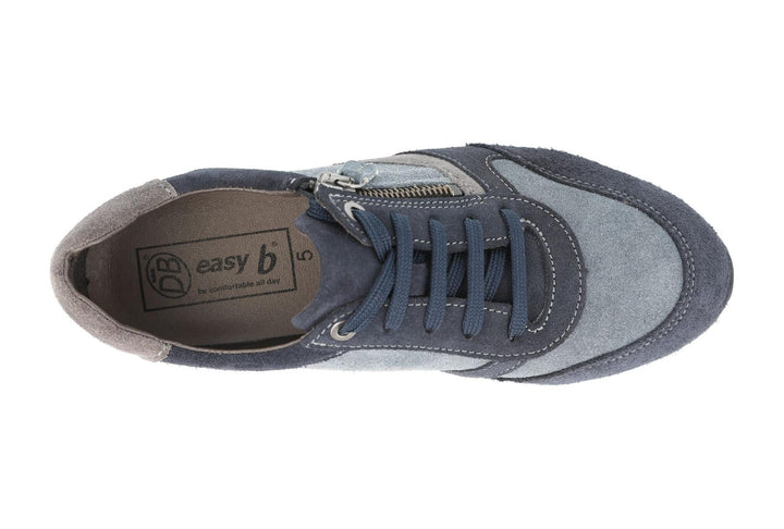 Women's Wide Fit DB Kingfisher Trainers in Blue Suede Multi - Image 1