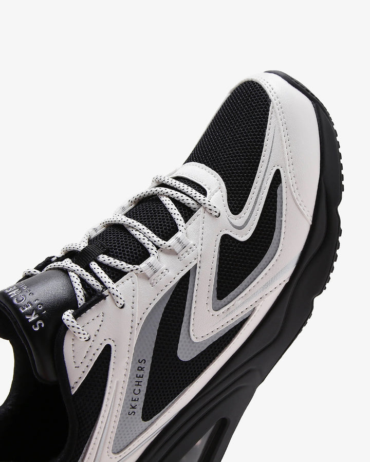 Women's Wide Fit Skechers 177424 Tres Air Uno Street Fl Air Trainers in Black/White - Image 1
