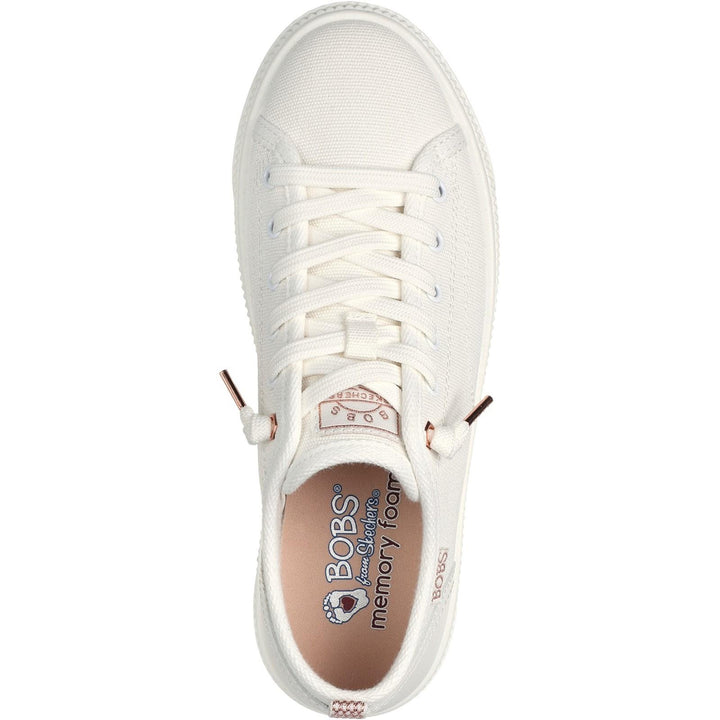 Women's Wide Fit Skechers 114640 Bobs Copa Canvas Shoes in Off White - Image 1