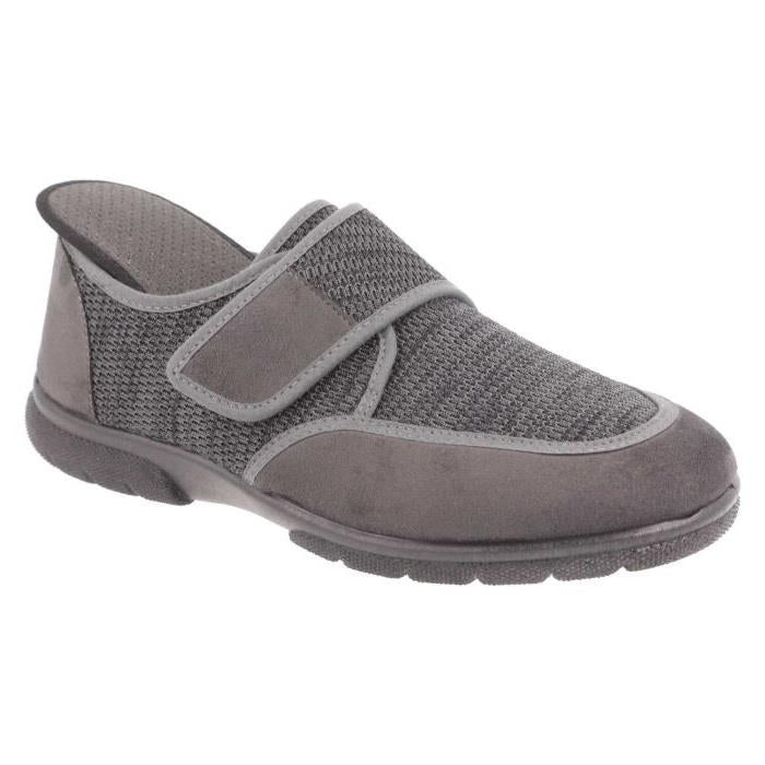 Men's Wide Fit DB Gavin Velcro Slippers in Navy Stretch / Navy Suedette - Image 9