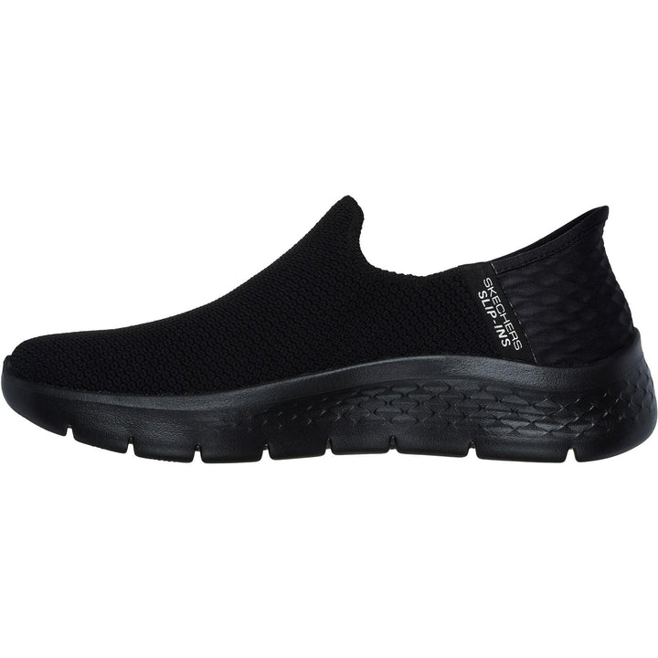 Women's Wide Fit Skechers Slip-ins 124820 Go Walk Flex Sunset Trainers in Black - Image 1