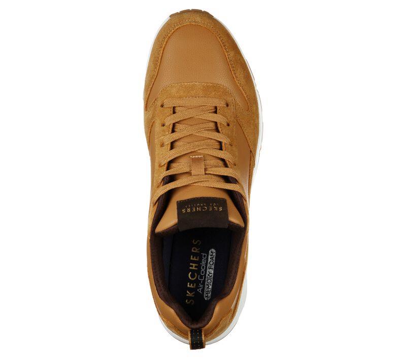 Men's Wide Fit Skechers 52468 Uno Stacre Relaxed Fit Trainers in Whiskey - Image 5