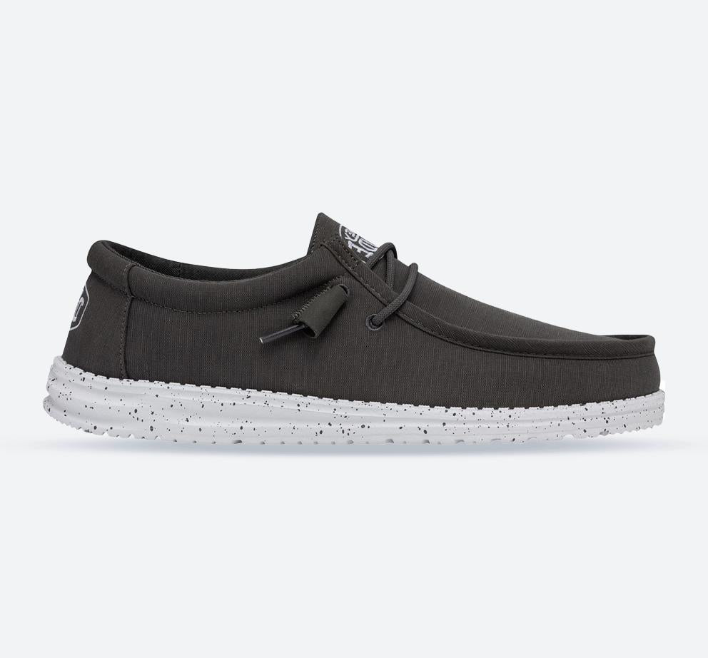 Men's Heydude 40009 Wally Slub Classic Slip On Shoes in Dark Grey - Image 1