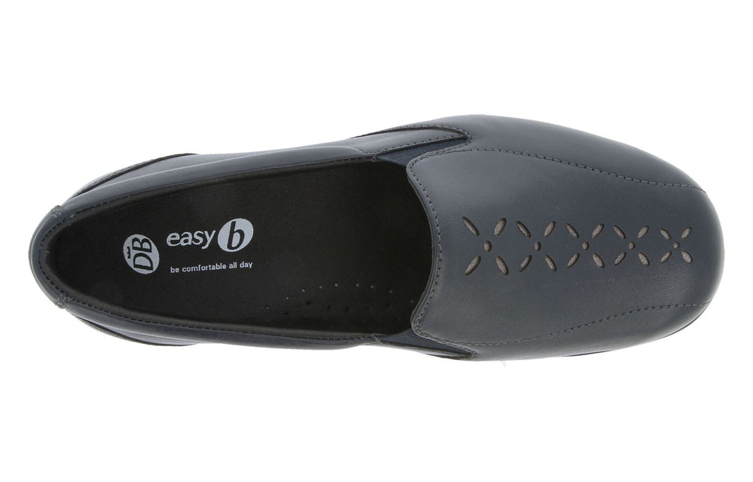 Womens Wide Fit DB Cameron Shoes in Black Leather - Image 8