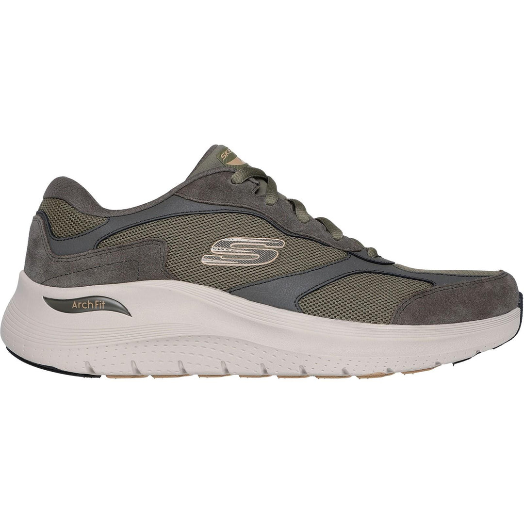 Men's Wide Fit 232702 Skechers Arch Fit 2.0 The Keep Walking Trainers in Olive - Image 9