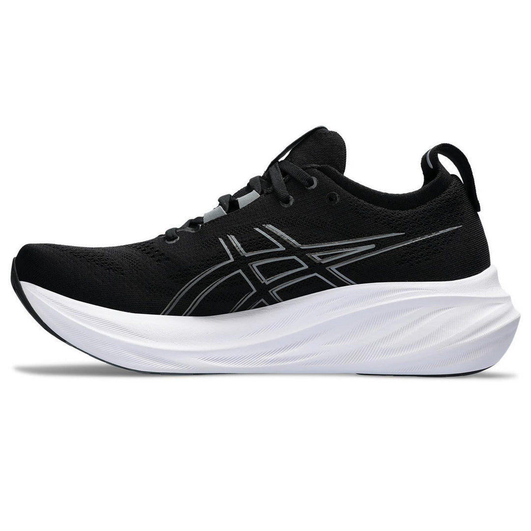 Men's Wide Fit Asics Gel Nimbus 26 Running Trainers in Black/Graphite Grey - Image 3