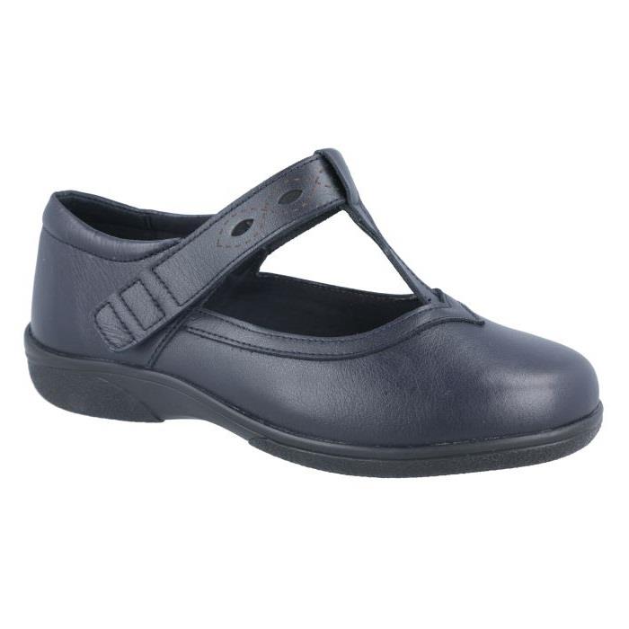 Women's Wide Fit DB Brookfield Shoes in Black Leather - Image 7
