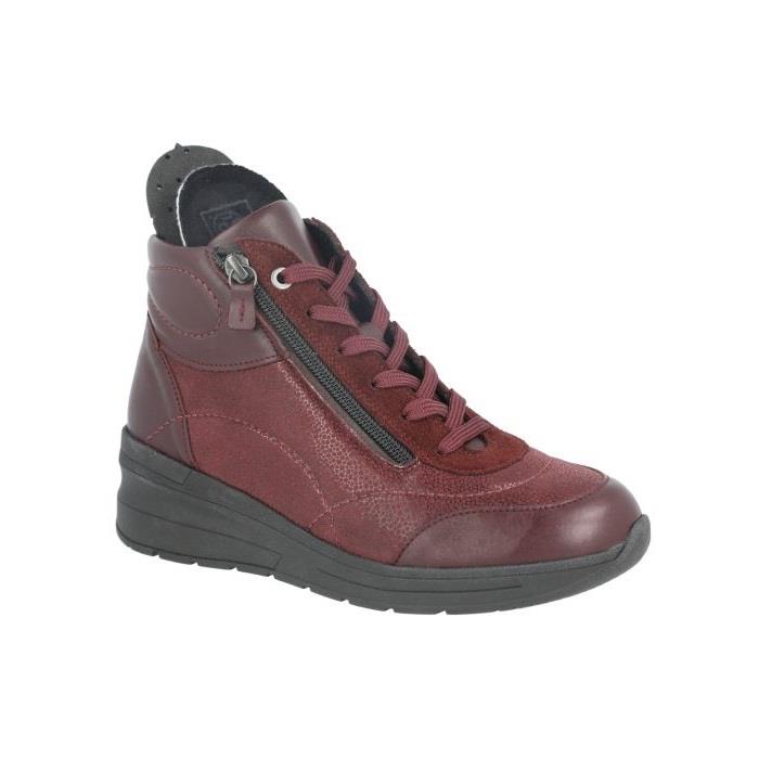 Women's Wide Fit DB Antelope Boots in Black Lea / Stretch Textile - Image 1