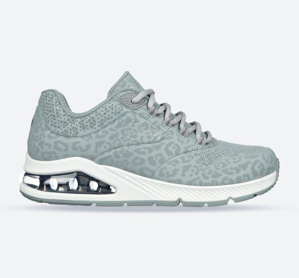 Women's Wide Fit Skechers 155642 Uno 2 In Kat Neato Trainers in Grey - Image 1
