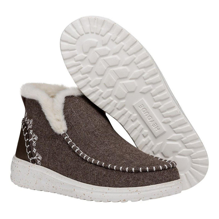 Women's Heydude 40208 Denny Wool Faux Shearling Ankle Boots - Walnut in Walnut - Image 1