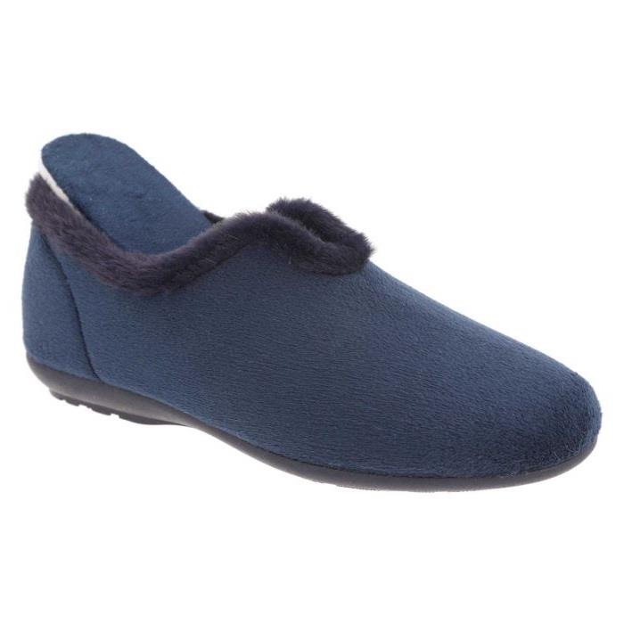 Women's Wide Fit DB Faye Slip on Slippers in Red Velour - Image 5