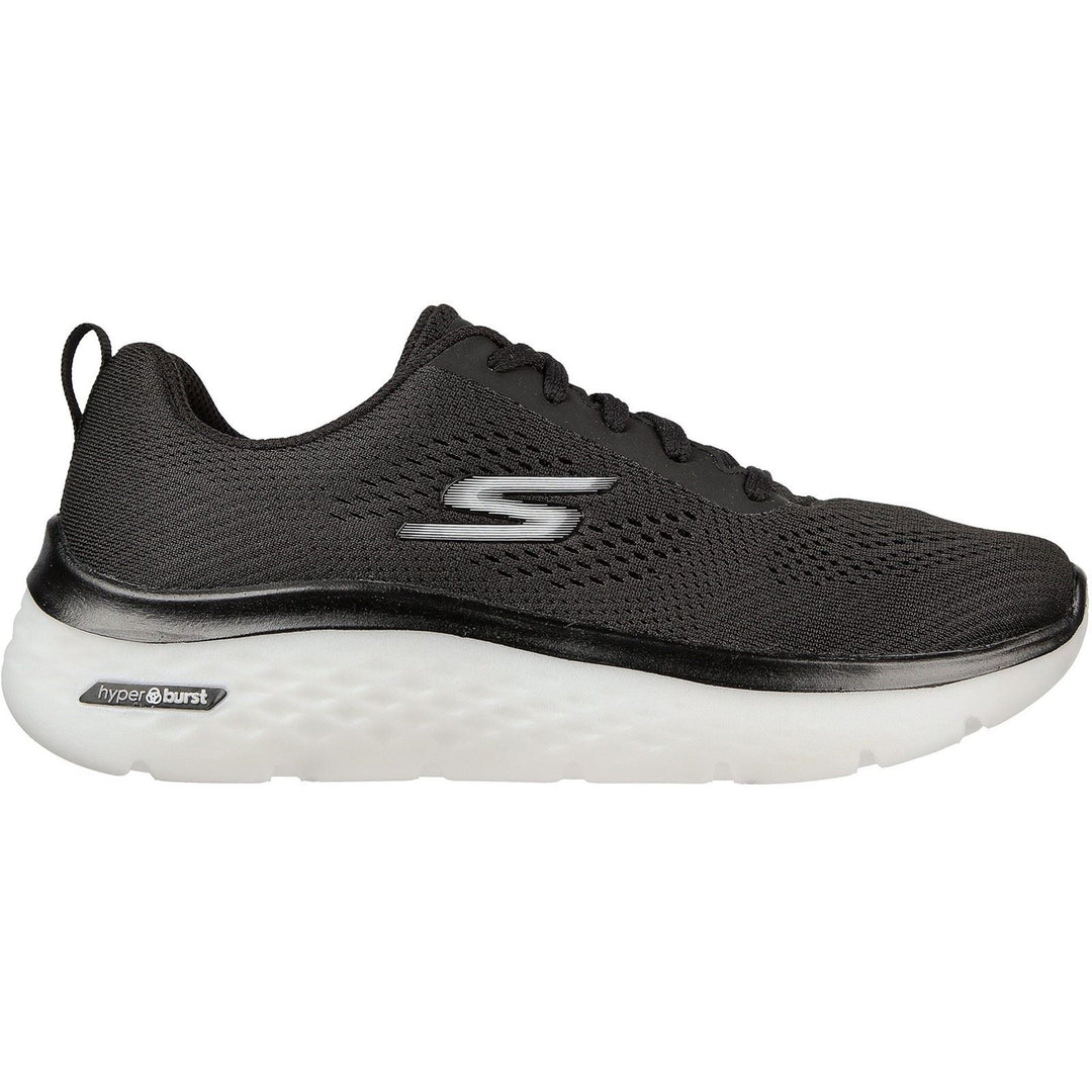 Women's Wide Fit Skechers 124578 GO walk Hyper Burst Trainers - Black/White in Black/White - Image 2
