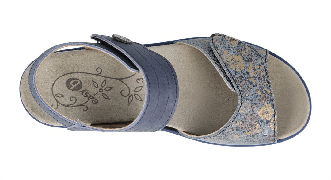 Womens Wide Fit DB Rosefinch Sandals in Blue Leather - Image 10
