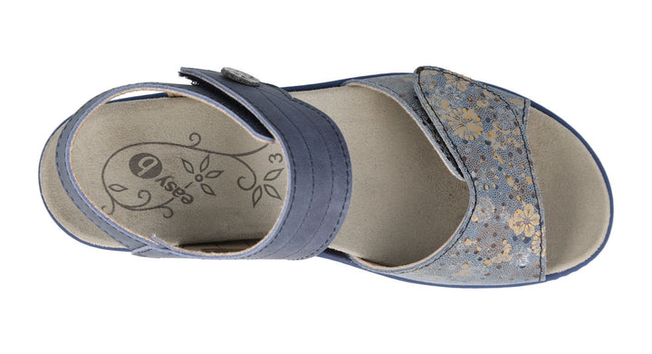 Womens Wide Fit DB Rosefinch Sandals in Blue Leather - Image 1