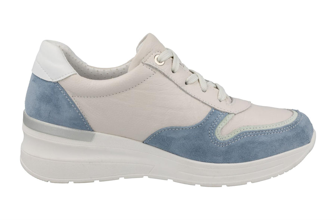Women's Wide Fit DB Bat Trainers in White Multi - Image 4