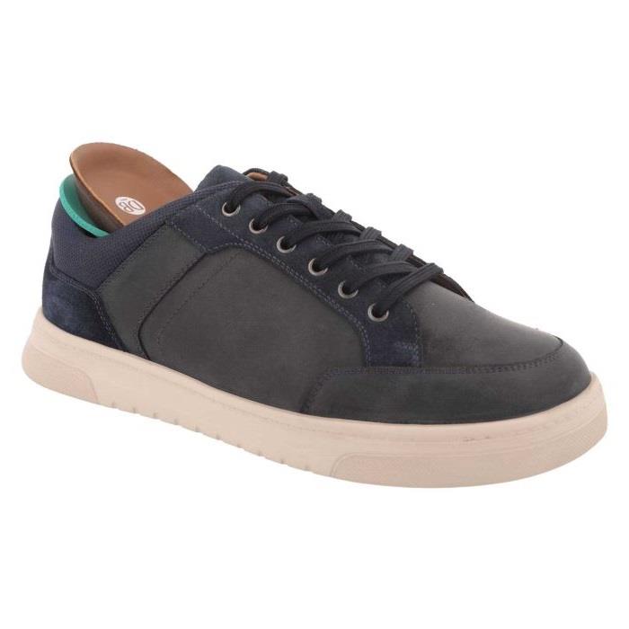Men's Wide Fit DB Albie Shoes in Navy Leather / Navy Suede - Image 1