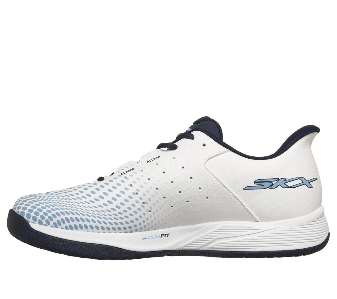 Men's Relaxed Fit Skechers 246101C Slip-ins Viper Court Vegan Reload Trainers in Grey/Charcoal - Image 12