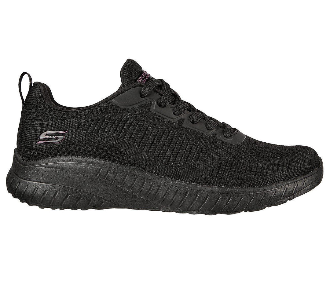 Women's Wide Fit Skechers 117209 Bobs Squad Chaos Face Off Vegan Trainers in Black - Image 2