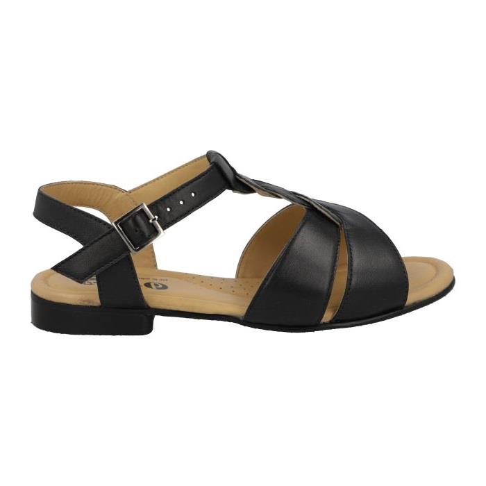 Women's Wide Fit DB Burma Sandals in Black - Image 2