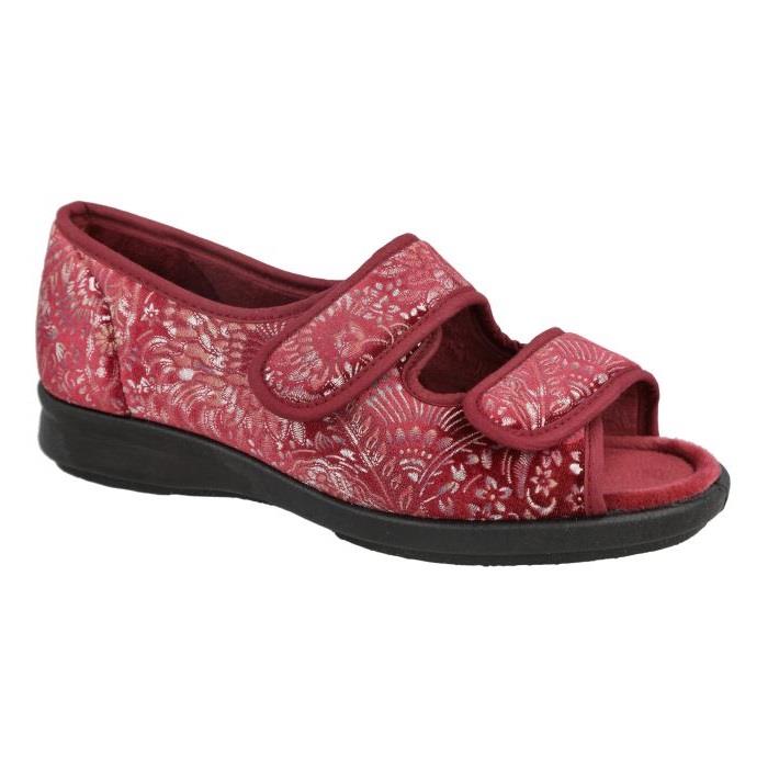 Women's Wide Fit DB Hoe Slippers in Navy Textile - Image 7