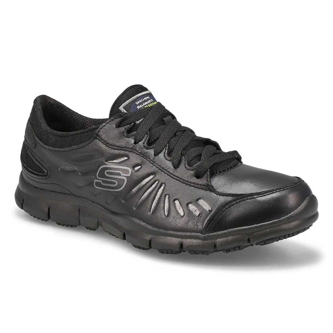 Women's Wide Fit Skechers 76551EC Eldred Occupational Trainers in Black - Image 2