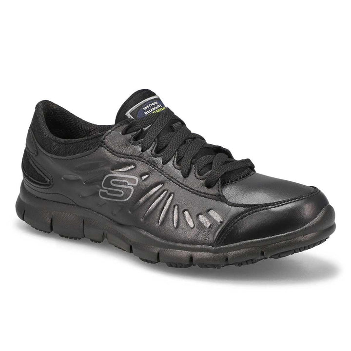 Women's Wide Fit Skechers 76551EC Eldred Occupational Trainers in Black - Image 1