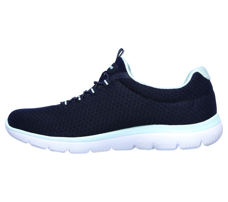 Women's Wide Fit Skechers 12980 Summits Slip On Sports Trainers - Navy/Aqua in Navy/Aqua - Image 4