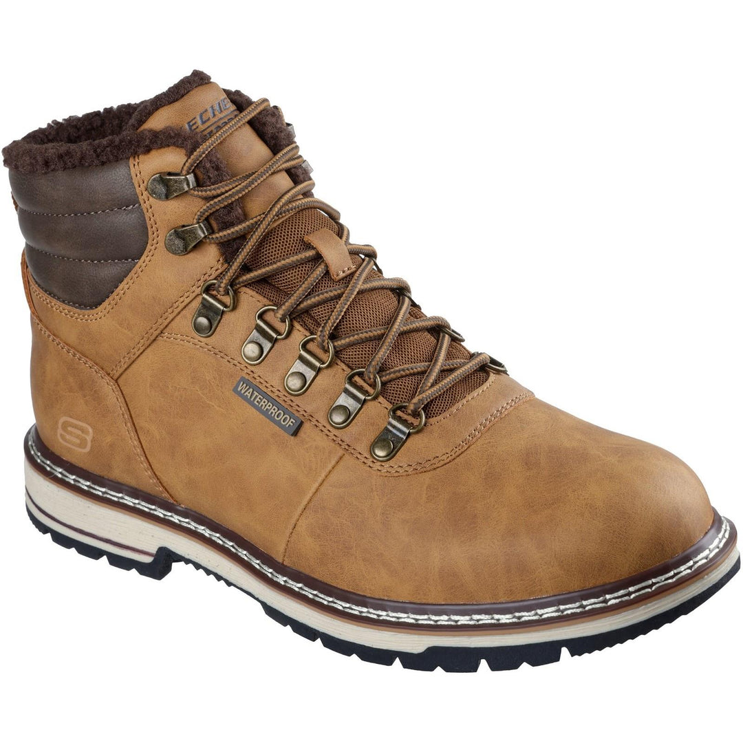 Men's Relaxed Fit Skechers 205623 Waterproof Corado Boots in Wheat - Image 3